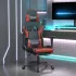 Scaun de gaming cu masaj/suport picioare negru/auriu piele eco GartenMobel Dekor