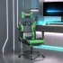 Scaun de gaming cu masaj/suport picioare negru/auriu piele eco GartenMobel Dekor
