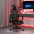 Scaun de gaming masaj/suport picioare alb/negru piele eco GartenMobel Dekor