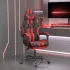 Scaun de gaming pivotant cu suport picioare alb&negru piele eco GartenMobel Dekor