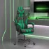 Scaun de gaming pivotant cu suport picioare alb&negru piele eco GartenMobel Dekor