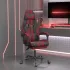 Scaun de gaming pivotant cu suport picioare alb&negru piele eco GartenMobel Dekor