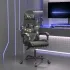 Scaun de gaming pivotant cu suport picioare alb&roz piele eco GartenMobel Dekor
