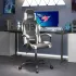 Scaun de gaming pivotant, alb și roz, piele ecologică GartenMobel Dekor