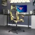Scaun de gaming pivotant, alb și roz, piele ecologică GartenMobel Dekor