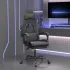 Scaun de gaming pivotant cu suport picioare alb&roz piele eco GartenMobel Dekor