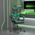 Scaun de gaming pivotant cu suport picioare alb&roz piele eco GartenMobel Dekor