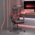 Scaun de gaming pivotant cu suport picioare alb&roz piele eco GartenMobel Dekor