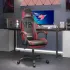 Scaun de gaming pivotant/suport picioare negru/oranj piele eco GartenMobel Dekor