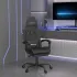Scaun de gaming pivotant cu suport picioare alb&negru piele eco GartenMobel Dekor