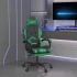 Scaun de gaming pivotant cu suport picioare alb&negru piele eco GartenMobel Dekor