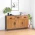 Servantă, negru, 110x35x70 cm, lemn masiv de pin reciclat GartenMobel Dekor