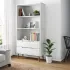 Bibliotecă „MOLDE” alb, 85x35x170,5 cm, lemn masiv de pin GartenMobel Dekor
