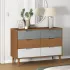 Dulap TV „MOLDE” alb, 113x40x80 cm, din lemn masiv de pin GartenMobel Dekor