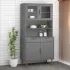 Rafturi superioare dulap înalt, gri, 90x35x100 cm, lemn de pin GartenMobel Dekor