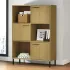 Bibliotecă cu picioare metalice OSLO, gri, 90x35x128,5 cm, lemn GartenMobel Dekor