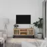 Comodă TV, alb, 105x30x45 cm, lemn prelucrat & fier GartenMobel Dekor