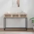Masă consolă, alb, 105x30x75 cm, lemn prelucrat și fier GartenMobel Dekor