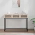 Masă consolă, alb, 105x30x75 cm, lemn prelucrat și fier GartenMobel Dekor
