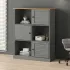 Bibliotecă VIGO, gri, 90x35x114,5 cm, lemn masiv de pin GartenMobel Dekor