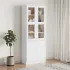Vitrine din sticlă „ALTA” 77x35x186,5 cm, lemn masiv de pin GartenMobel Dekor