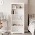 Bibliotecă BODO, alb, 82x40x173 cm, lemn masiv pin, 5 rafturi GartenMobel Dekor