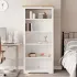 Bibliotecă BODO, alb, 82x40x173 cm, lemn masiv pin, 5 rafturi GartenMobel Dekor