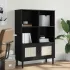 Bibliotecă SENJA aspect ratan maro 90x35x130 cm lemn masiv pin GartenMobel Dekor