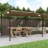 Pergola cu acoperiș retractabil, gri taupe, 395x292x230 cm GartenMobel Dekor