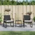 Set mobilier de grădină cu perne, 3 piese, negru, PP ratan GartenMobel Dekor