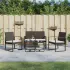 Set mobilier de grădină cu perne, 5 piese, gri închis, PP ratan GartenMobel Dekor
