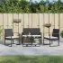 Set mobilier de grădină cu perne, 5 piese, gri închis, PP ratan GartenMobel Dekor