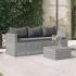 Canapea de grădină cu 3 locuri, cu perne, maro, poliratan GartenMobel Dekor