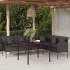 Canapea de grădină în formă de L cu perne, negru, poliratan GartenMobel Dekor