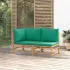 Set mobilier de grădină cu perne gri taupe, 2 piese, bambus GartenMobel Dekor