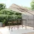 Masă de bar cu blat din sticlă, maro, 180x70x110 cm, poliratan GartenMobel Dekor