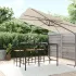 Masă de bar cu blat din sticlă, negru, 180x70x110 cm, poliratan GartenMobel Dekor