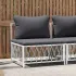Canapea de mijloc pentru grădină, cu perne, alb, material țesut GartenMobel Dekor