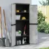 Dulap depozitare de exterior, gri și negru, 65x37x165 cm, PP GartenMobel Dekor