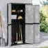 Dulap depozitare de exterior, gri și negru, 65x37x165 cm, PP GartenMobel Dekor