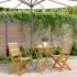 Set mobilier de grădină 5 piese polipropilenă bej/lemn masiv GartenMobel Dekor
