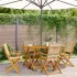 Set mobilier de grădină 5 piese polipropilenă bej/lemn masiv GartenMobel Dekor