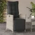 Scaun de grădină rabatabil cu suport picioare, negru, poliratan GartenMobel Dekor