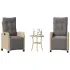 Set bistro cu perne, 3 piese, negru, poliratan GartenMobel Dekor