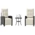 Set bistro cu perne, 3 piese, negru, poliratan GartenMobel Dekor