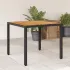 Masă grădină, blat din lemn acacia, negru 90x90x75 cm poliratan GartenMobel Dekor