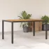 Masă grădină, blat din lemn acacia negru 150x90x75 cm poliratan GartenMobel Dekor