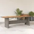 Masă grădină, blat din lemn acacia, gri, 240x90x75 cm poliratan GartenMobel Dekor