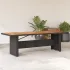Masă grădină, blat din lemn acacia, gri, 240x90x75 cm poliratan GartenMobel Dekor