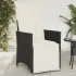 Scaune de grădină rabatabile cu perne, 2 buc., negru, poliratan GartenMobel Dekor